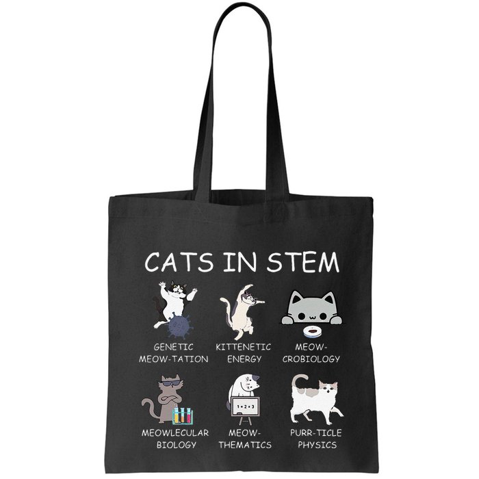 Funny Science Meme Cats In Stem Scientist Nerd Cat Lover Bag