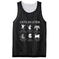 Funny Science Meme Cats In Stem Scientist Nerd Cat Lover Mesh Reversible Basketball Jersey Tank