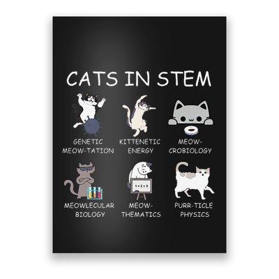 Funny Science Meme Cats In Stem Scientist Nerd Cat Lover Poster