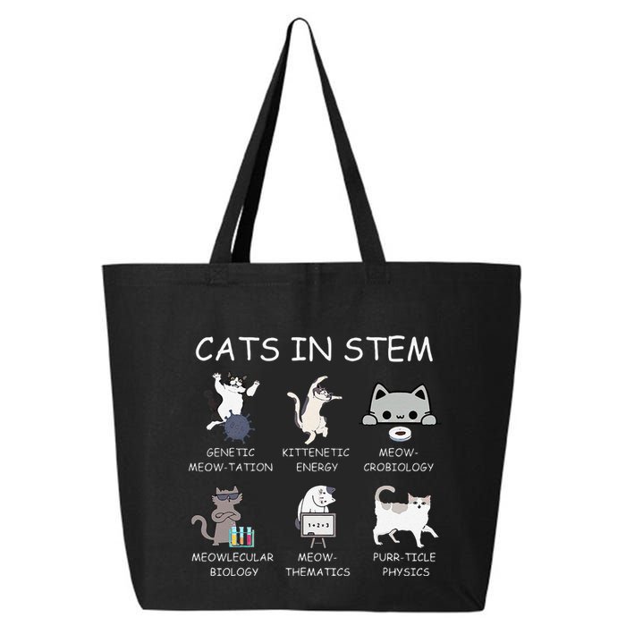 Funny Science Meme Cats In Stem Scientist Nerd Cat Lover 25L Jumbo Tote