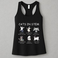 Funny Science Meme Cats In Stem Scientist Nerd Cat Lover Womens Tank Top