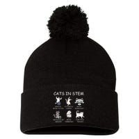 Funny Science Meme Cats In Stem Scientist Nerd Cat Lover Pom Pom 12in Knit Beanie