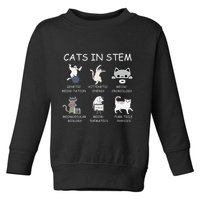 Funny Science Meme Cats In Stem Scientist Nerd Cat Lover Toddler Sweatshirt
