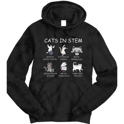 Funny Science Meme Cats In Stem Scientist Nerd Cat Lover Tie Dye Hoodie