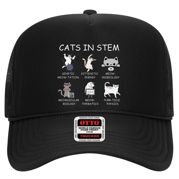 Funny Science Meme Cats In Stem Scientist Nerd Cat Lover Trucker Hat