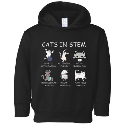 Funny Science Meme Cats In Stem Scientist Nerd Cat Lover Toddler Hoodie