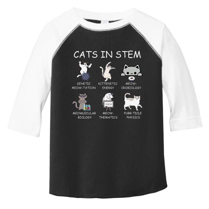 Funny Science Meme Cats In Stem Scientist Nerd Cat Lover Toddler Fine Jersey T-Shirt