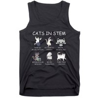 Funny Science Meme Cats In Stem Scientist Nerd Cat Lover Tank Top