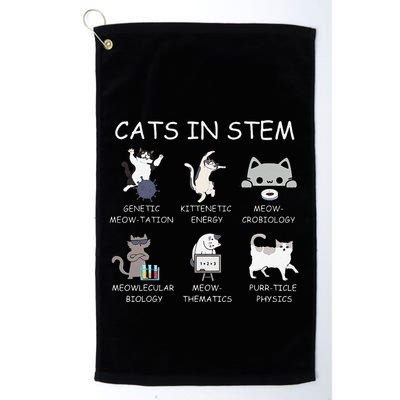 Funny Science Meme Cats In Stem Scientist Nerd Cat Lover Golf Towel