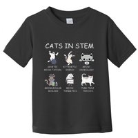 Funny Science Meme Cats In Stem Scientist Nerd Cat Lover Toddler T-Shirt
