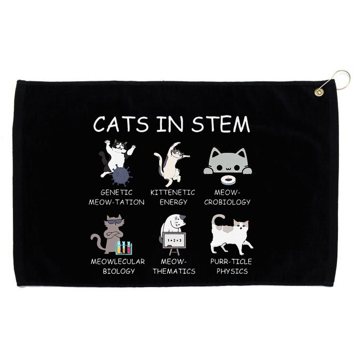 Funny Science Meme Cats In Stem Scientist Nerd Cat Lover Grommeted Golf Towel
