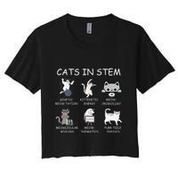 Funny Science Meme Cats In Stem Scientist Nerd Cat Lover Crop Top