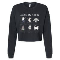 Funny Science Meme Cats In Stem Scientist Nerd Cat Lover Cropped Pullover Crew