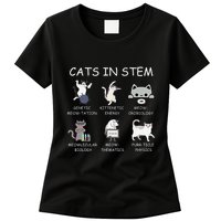Funny Science Meme Cats In Stem Scientist Nerd Cat Lover Womens T-Shirt