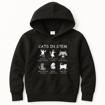 Funny Science Meme Cats In Stem Scientist Nerd Cat Lover Kids Hoodie