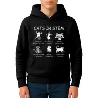 Funny Science Meme Cats In Stem Scientist Nerd Cat Lover Kids Hoodie
