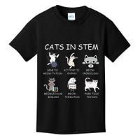 Funny Science Meme Cats In Stem Scientist Nerd Cat Lover Kids T-Shirt