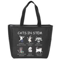 Funny Science Meme Cats In Stem Scientist Nerd Cat Lover Zip Tote Bag