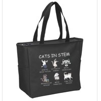 Funny Science Meme Cats In Stem Scientist Nerd Cat Lover Zip Tote Bag