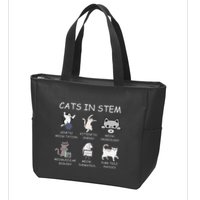 Funny Science Meme Cats In Stem Scientist Nerd Cat Lover Zip Tote Bag