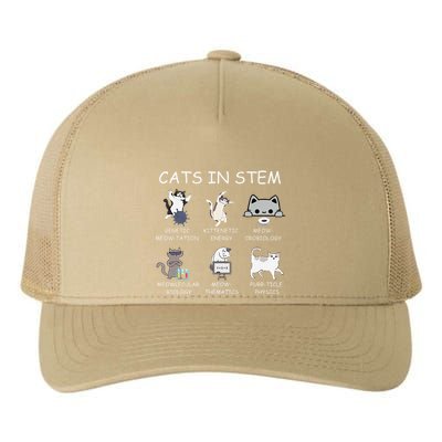 Funny Science Meme Cats In Stem Scientist Nerd Cat Lover Yupoong Adult 5-Panel Trucker Hat