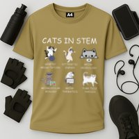 Funny Science Meme Cats In Stem Scientist Nerd Cat Lover Performance Shirt