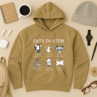 Funny Science Meme Cats In Stem Scientist Nerd Cat Lover Hoodie