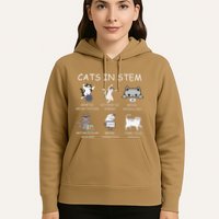 Funny Science Meme Cats In Stem Scientist Nerd Cat Lover Hoodie