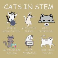 Funny Science Meme Cats In Stem Scientist Nerd Cat Lover Button