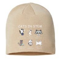 Funny Science Meme Cats In Stem Scientist Nerd Cat Lover Sustainable Beanie