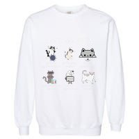 Funny Science Meme Cats In Stem Scientist Nerd Cat Lover Garment-Dyed Sweatshirt