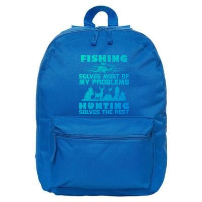 Fishing Solves Most Of My Problems Hunting The Rest Fishing Gift 16 in Basic Backpack