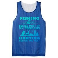 Fishing Solves Most Of My Problems Hunting The Rest Fishing Gift Mesh Reversible Basketball Jersey Tank