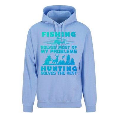 Fishing Solves Most Of My Problems Hunting The Rest Fishing Gift Unisex Surf Hoodie