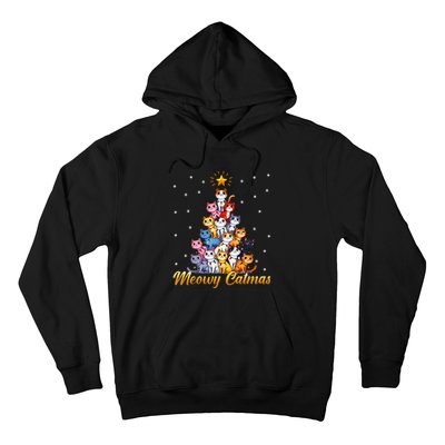 Funny Santa Meowy Catmas Cat Christmas Tree Xmas Hoodie