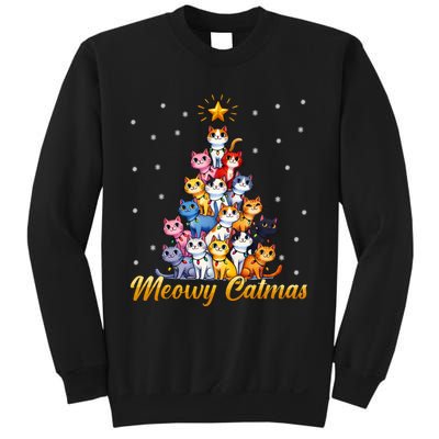 Funny Santa Meowy Catmas Cat Christmas Tree Xmas Sweatshirt