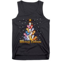 Funny Santa Meowy Catmas Cat Christmas Tree Xmas Tank Top