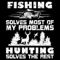 Fishing Solves Most Of My Problems Hunting The Rest Fishing Gift Wool Snapback Cap
