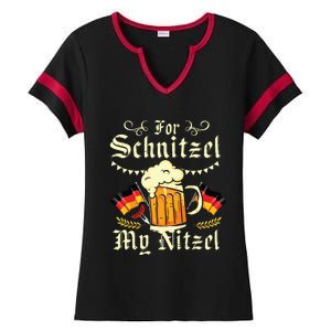 For Schnitzel My Nitzel Funny Oktoberfest Ladies Halftime Notch Neck Tee