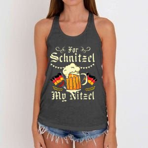 For Schnitzel My Nitzel Funny Oktoberfest Women's Knotted Racerback Tank