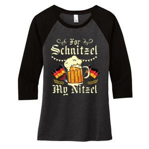 For Schnitzel My Nitzel Funny Oktoberfest Women's Tri-Blend 3/4-Sleeve Raglan Shirt