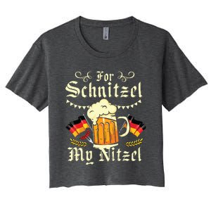 For Schnitzel My Nitzel Funny Oktoberfest Women's Crop Top Tee