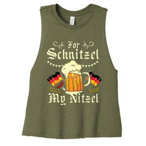 For Schnitzel My Nitzel Funny Oktoberfest Women's Racerback Cropped Tank