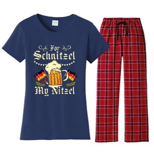 For Schnitzel My Nitzel Funny Oktoberfest Women's Flannel Pajama Set