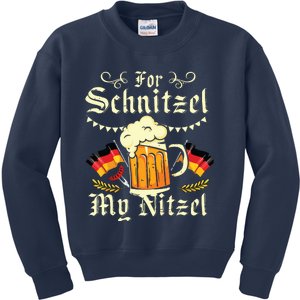 For Schnitzel My Nitzel Funny Oktoberfest Kids Sweatshirt