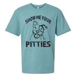 Funny Show Me Your Pitties Shirts Pitbull Owner Sueded Cloud Jersey T-Shirt