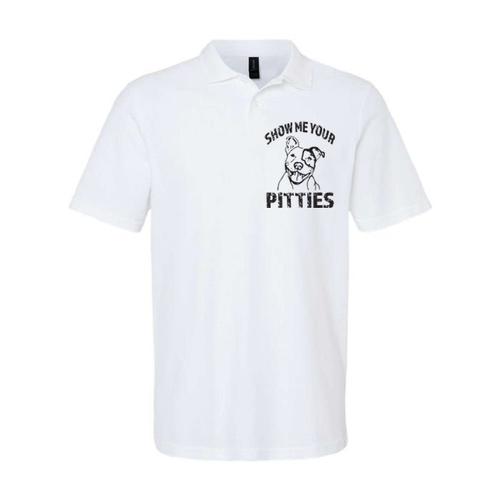 Funny Show Me Your Pitties Shirts Pitbull Owner Softstyle Adult Sport Polo