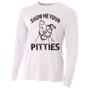 Funny Show Me Your Pitties Shirts Pitbull Owner Cooling Performance Long Sleeve Crew