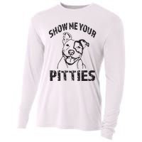 Funny Show Me Your Pitties Shirts Pitbull Owner Cooling Performance Long Sleeve Crew