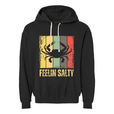 Feelin Salty Maryland Crab Retro Vintage Garment-Dyed Fleece Hoodie